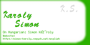 karoly simon business card